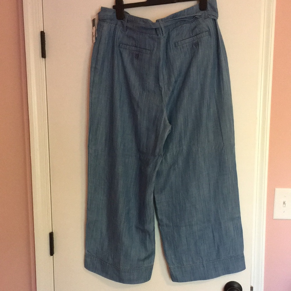 Crown and Ivy chambray wide leg pants - Picture 3 of 8